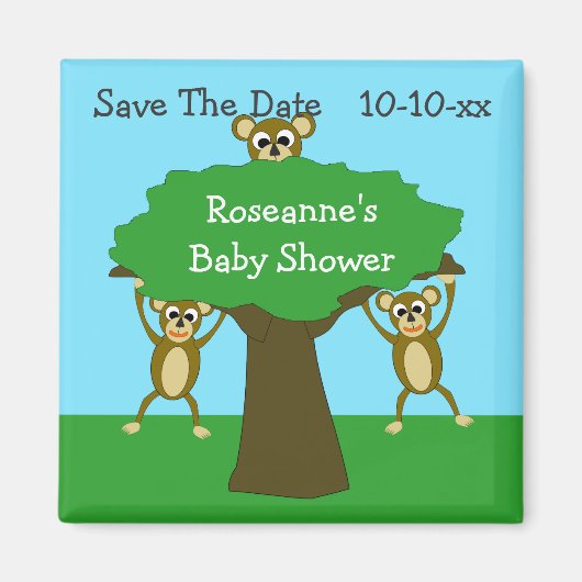 Het Baby shower Datum opslaan Magneet (Voorkant)