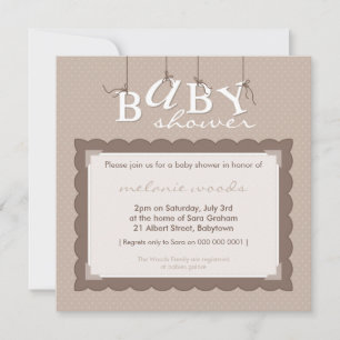 HET BABY SHOWER NODIGT: UIT: baby brieven 3SQ Kaart