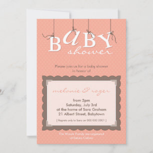 HET BABY SHOWER NODIGT: UIT: baby brieven 5P Kaart