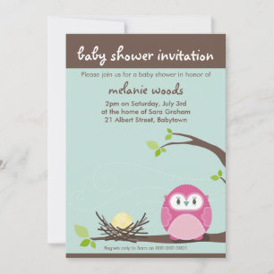HET BABY SHOWER NODIGT: UIT: uil + nest 1P Kaart