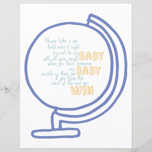 Het Baby shower Pin Game Adventure (Voorkant)