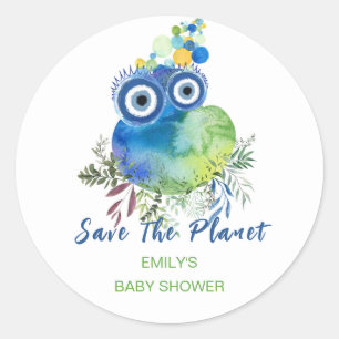 Het Baby shower Planet opslaan Ronde Sticker