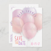 Het Baby shower van de ballonnen van het deeg spar Aankondigingskaart (Voorkant / Achterkant)