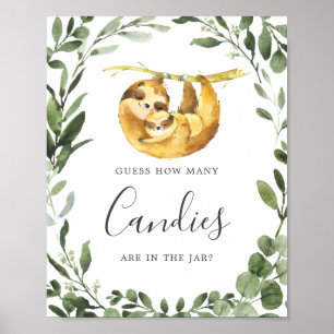 Het Baby shower van de groef raad hoeveel Snoepjes Poster