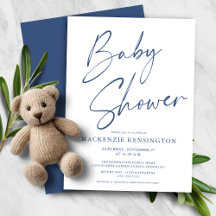 Het Baby shower van het de Moderne Blauw handgesch