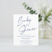 Het Baby shower van het de Moderne Blauw handgesch (Staand voorkant)