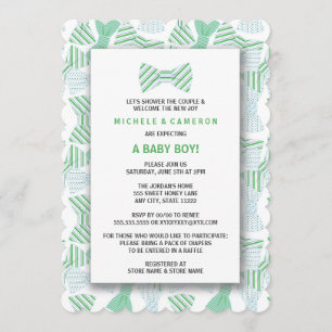 HET Baby shower VAN HET STROPDAS VAN DE BOE nodigt Kaart