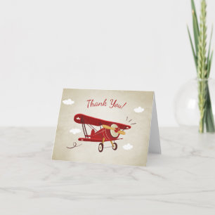 Het Baby shower van het vliegtuig dankt u kaardt Bedankkaart