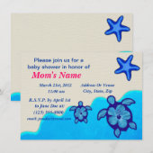 Het Baby shower van Honu van de jongen Kaart (Voorkant / Achterkant)