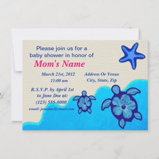 Het Baby shower van Honu van de jongen Kaart (Voorkant)
