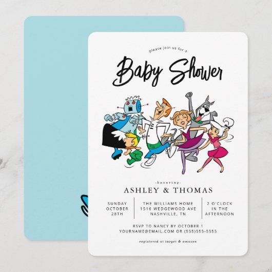 Het Baby shower van Jetsons Kaart (Voorkant / Achterkant)