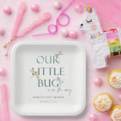 Het Baby shower van onze kleine blauwe dragonfly Papieren Bordje (Feest)