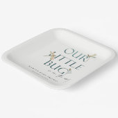 Het Baby shower van onze kleine blauwe dragonfly Papieren Bordje (Gebogen)