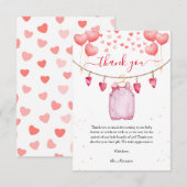 Het Baby shower van valentijns Dank u Kaart (Voorkant / Achterkant)