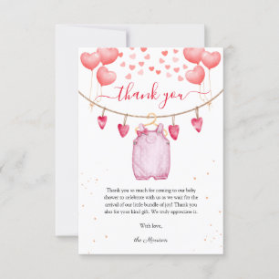 Het Baby shower van valentijns Dank u Kaart