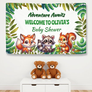 Het Baby shower van Woodland Fox Boy komt eraan Spandoek