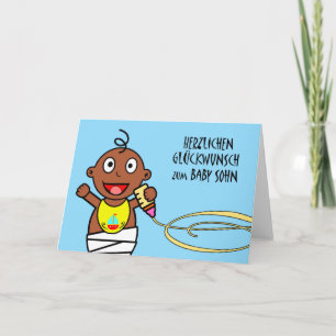 Het baby van Herzlichen glückwunsch zum sohn, Kaart
