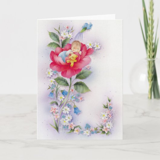 Het babymeisje van het doopsel kaart (Voorkant)