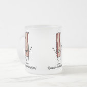 Het bacon houdt van u! - Het gelukkige Bacon wil u Matglas Koffiemok (Voorkant links)