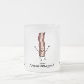 Het bacon houdt van u! - Het gelukkige Bacon wil u Matglas Koffiemok (Center)