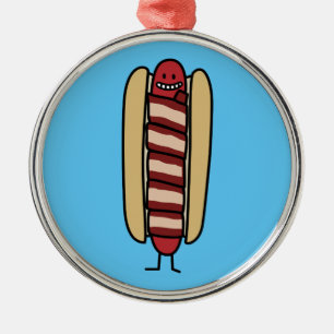 Het bacon Verpakte bacon-Verpakte Worstje van de Metalen Ornament