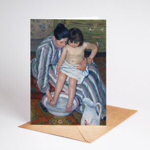 Het bad van het kind   Mary Cassatt Kaart