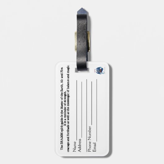 Het Bagagelabel Dragon Connection (Achterkant verticaal)