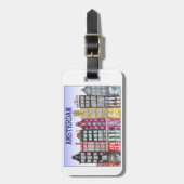 Het Bagagelabel van Amsterdam met Originele Illust (Voorkant verticaal)