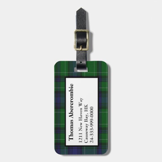 Het Bagagelabel van de Plaid van het Geruite (Voorkant verticaal)