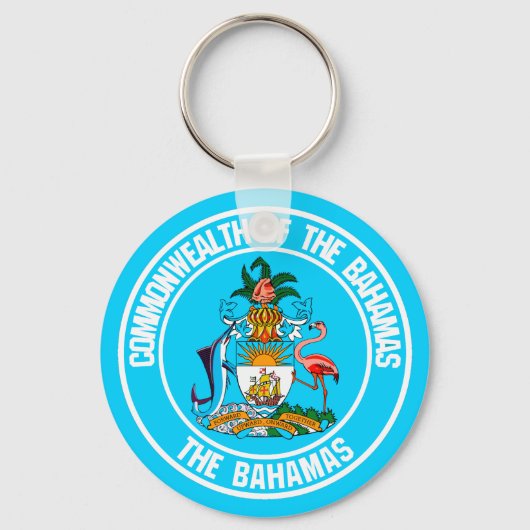 Het Bahamas Round Emblem Sleutelhanger (Voorkant)