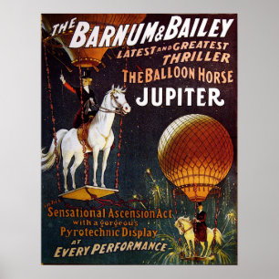 Het ballonpaard Jupiter Circus Poster