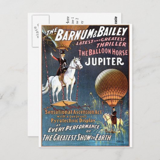 Het ballonpaard Jupiter theater Briefkaart (Voorkant / Achterkant)