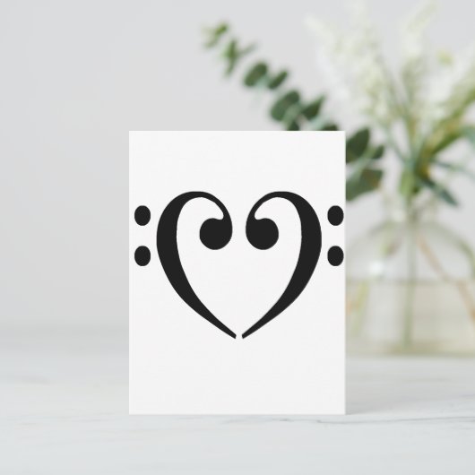 Het bas Hart van de Sleutel Briefkaart (Staand voorkant)