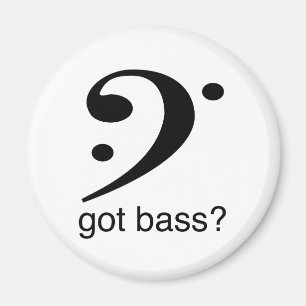 Het bas-klop-icoon met de bas?, slogan. magneet