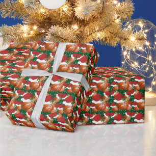 Het Basketbal van Kerstmis Naam DIY Cadeaupapier