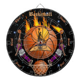 Het Basketball Fiery Slam Dunk Dartboard Dartbord (Voorkant)