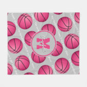 Het basketbalveld is mijn vrolijke roze plek fleece deken (Voorkant (Horizontaal))