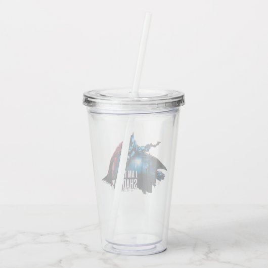 Het Batman-personage-logo - ik ben de schaduwen Acryl Drinkbeker (Achterkant)