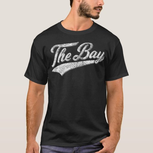 Het Bay San Francisco Bay Area Varsity Script Jer T-shirt (Voorkant)