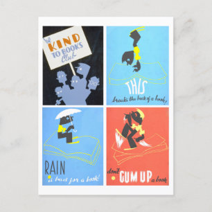 Het "Be Kind to Books Club" Poster Series Briefkaa Briefkaart