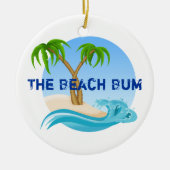 Het Beach Bum personaliseerde Tropische Kerstmis Keramisch Ornament (Voorkant)