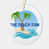 Het Beach Bum personaliseerde Tropische Kerstmis Keramisch Ornament (Links)