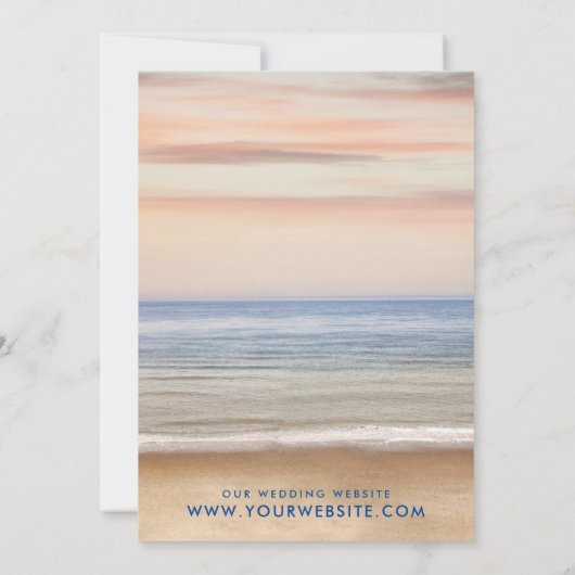 Het Beach huwelijk bewaart de Uitnodiging van de D (Achterkant)