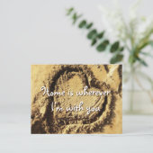 Het Beach Sand Heart Home is met u het Manuscript  Briefkaart (Staand voorkant)