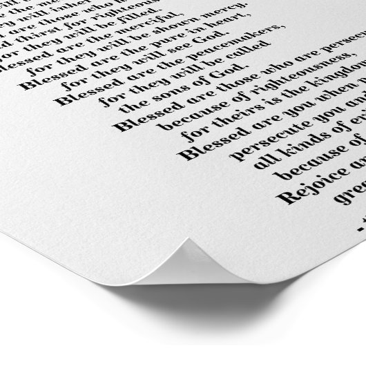 Het Beatitudes-Poster van Jezus Poster (Hoek)