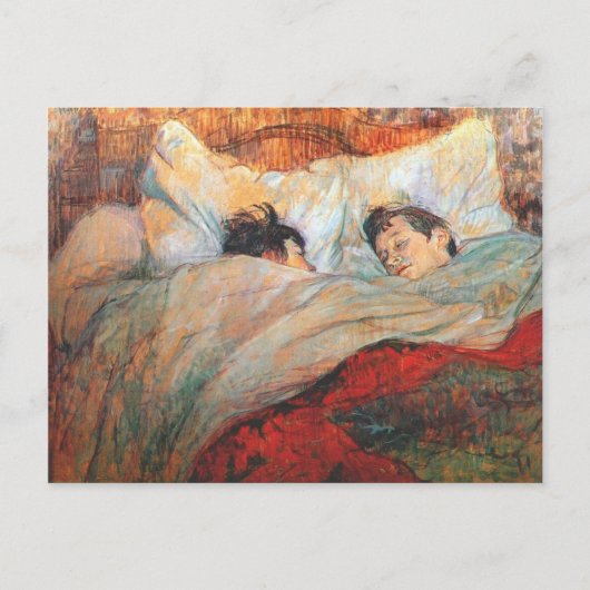 Het bed briefkaart (Voorkant)