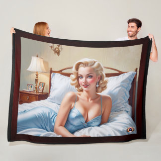 Het bed is gewoon prima AI concept art van Xzendor Fleece Deken