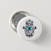 Het bedekken van alle basen Hamsa Hand Ronde Button 3,2 Cm (Voorkant /achterkant)