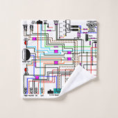 Het bedradingsdiagram van de Motorfiets. Bad Handdoek (Wasdoekje)