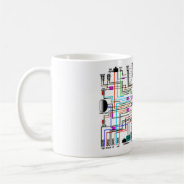 Het bedradingsdiagram van de Motorfiets. Kaart Koffiemok